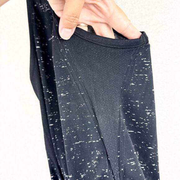 Athleta Speedlight Speckle Stretch Ruched Racerback Tank Black Speck Size S Yoga - Picture 9 of 14